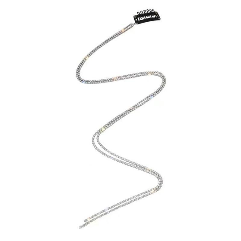 Multi Strand Crystal Tassel Chains Hair Extension Chain Hip-pop Hair Accessories