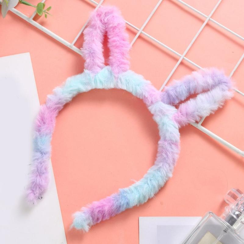 Funny Cat Ears Headband Gradient Color Hairbands Cute Christmas Party Hair Decor
