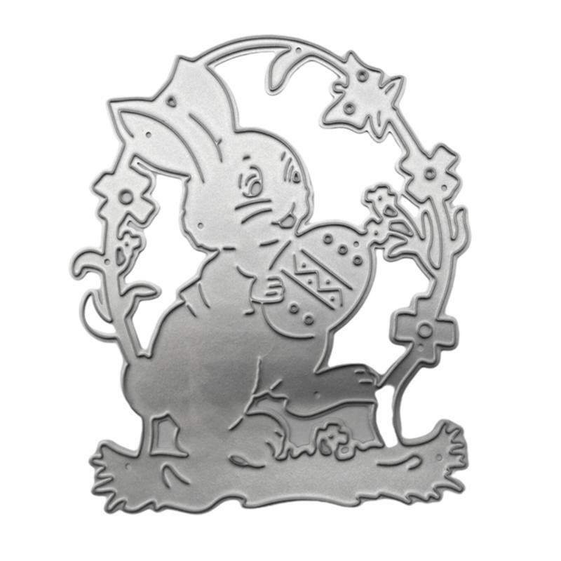 Easter Bunny Egg Wreath Metal Cutting Dies Stencil DIY Scrapbooking Album Paper