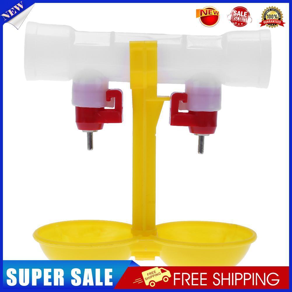 Double Outlet Drinking Hanging Chickens Cups Nipple Drinker Poultry Waterer