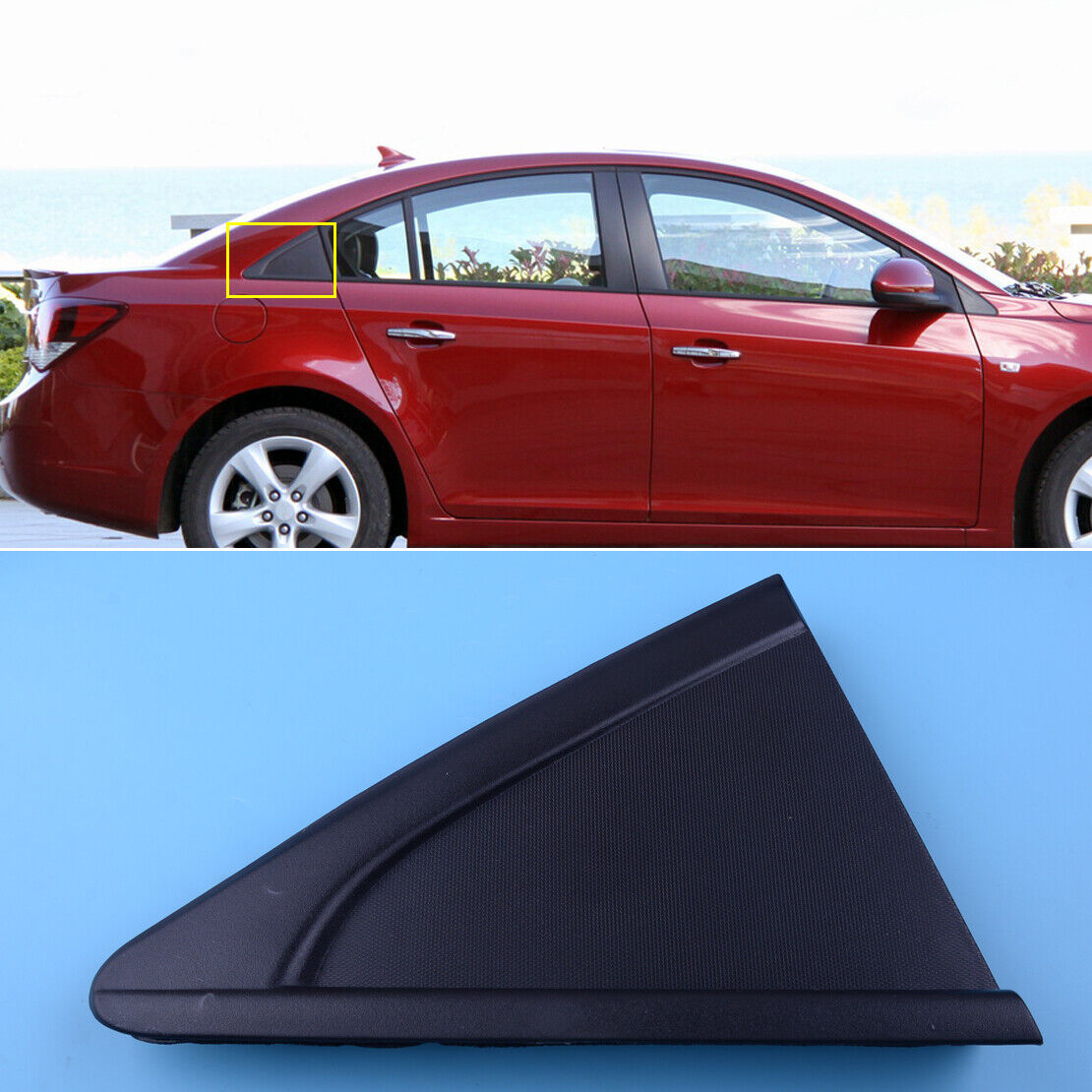 Right Black Rear Window Triangle Panel Cover Trim Fit for Chevrolet Cruze Li