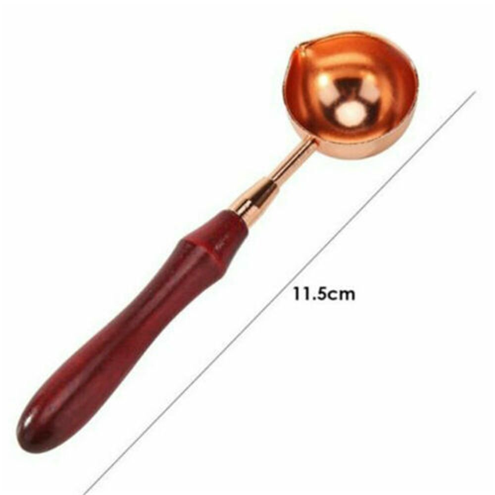 Wood Handle Warmer Furnace Stove Pot Wax Seal Stamp Melting Spoon Tool