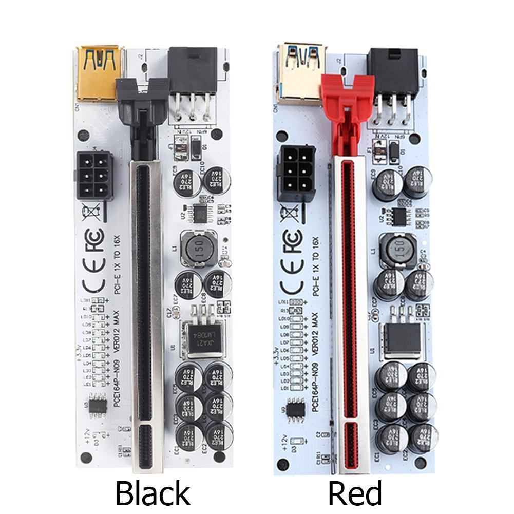 VER012 Max PCI-E Riser PCI Express 1x 16x Adapter Extension Cable (Black)