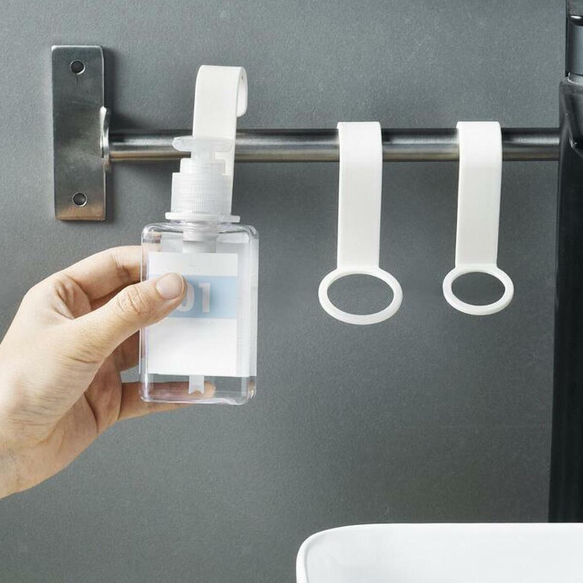 8Pcs  Gel Bottle Rack Hook Plastic Shampoo Holder Hook for Bathroom