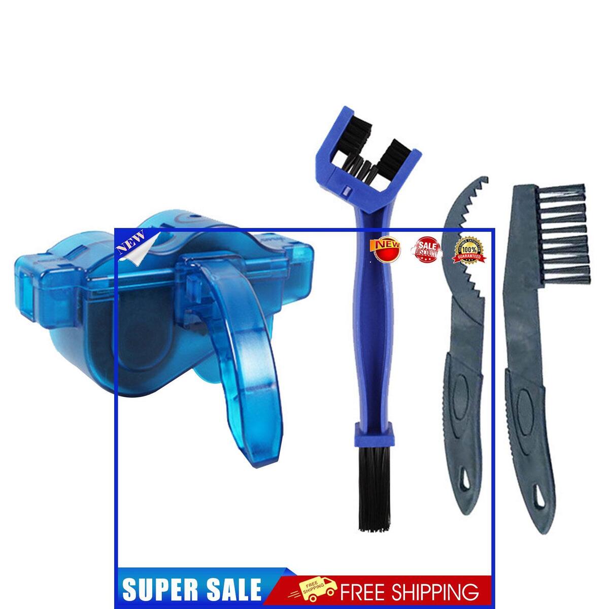 Bicycle Cleaning Kit - 4 Pieces Bicycle Chain and Drivetrain Cleaning Kit
