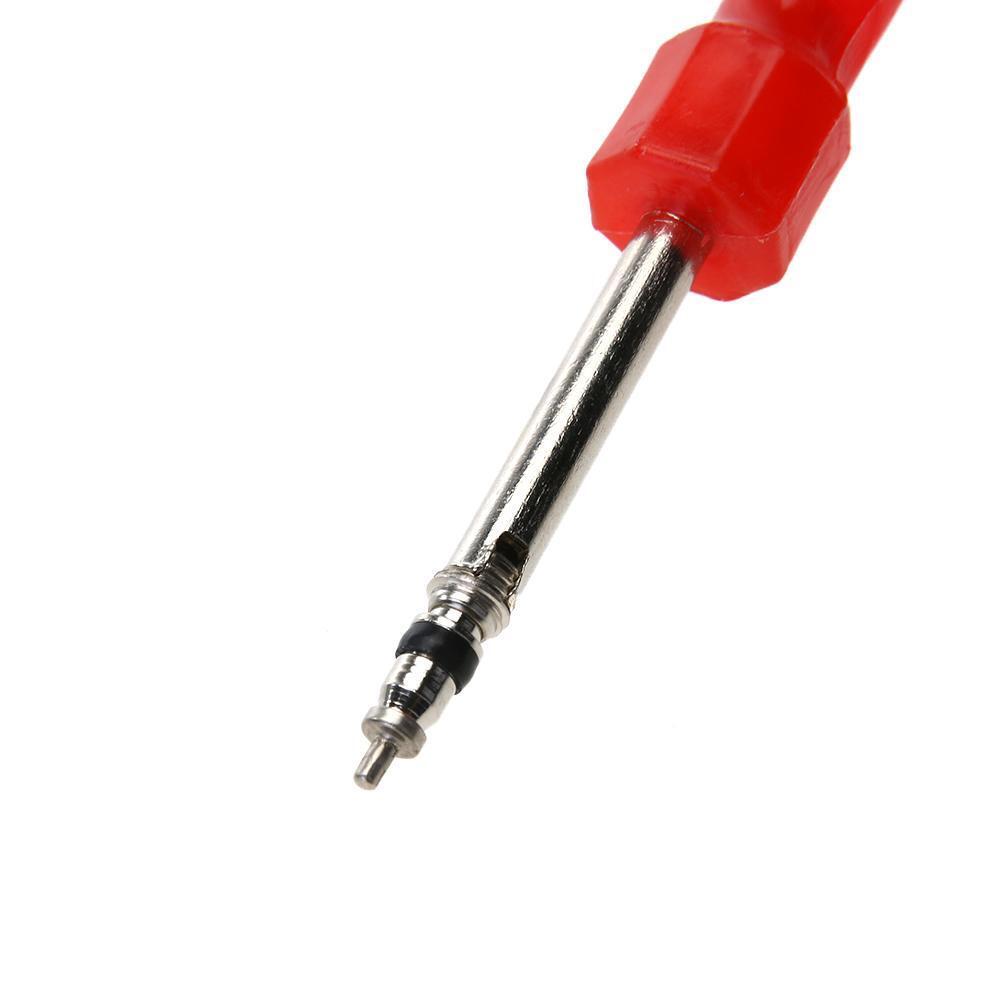 Valve Core Removal Tool Screw Driver Tire Repair Wrench with 5 Valve Cores