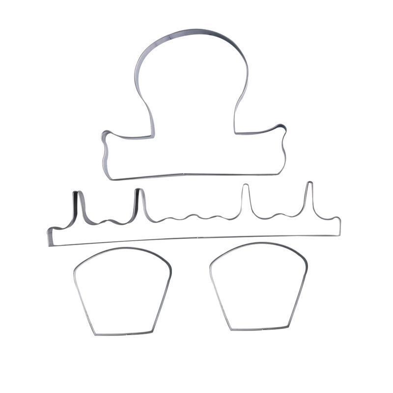 4 Pack Stainless Steel Biscuit Moulds Furniture Shape Cookie Cutters Pressing