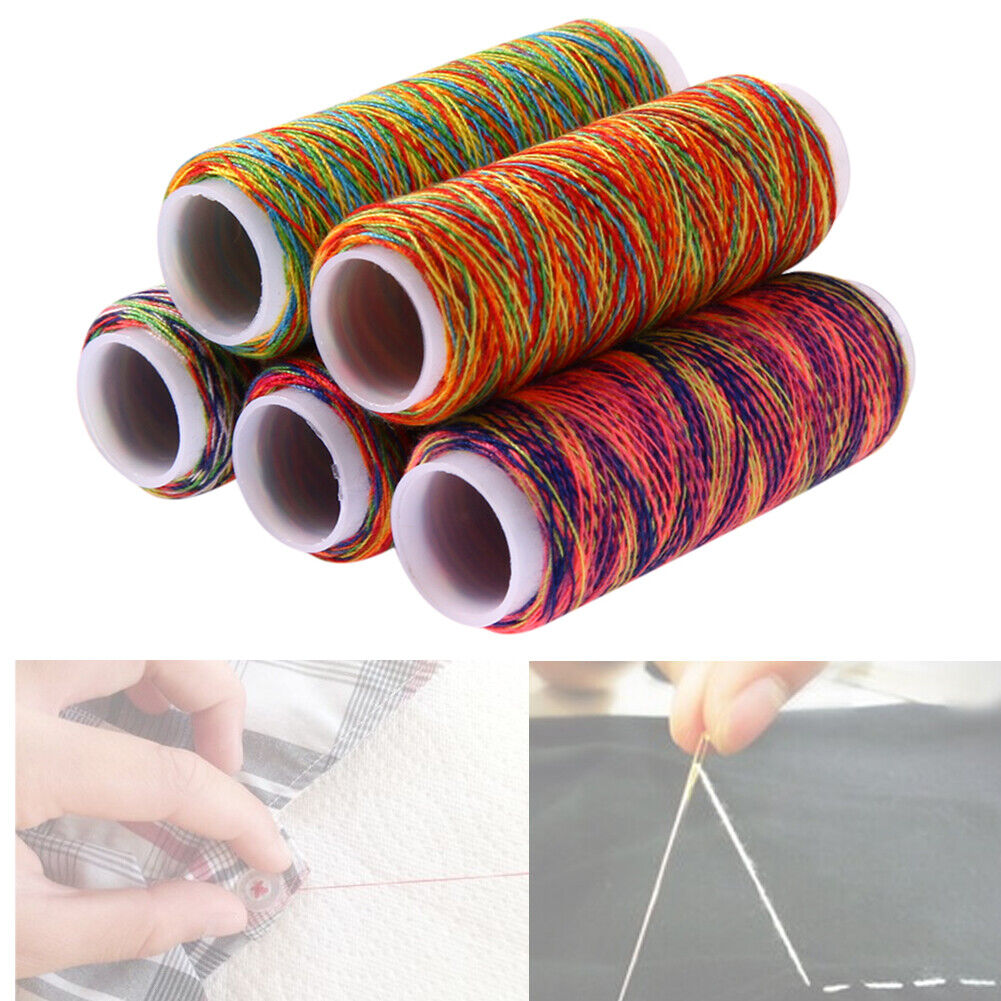 5pcs Rainbow Color Sewing Thread Hand Quilting Embroidery Sewing Thread
