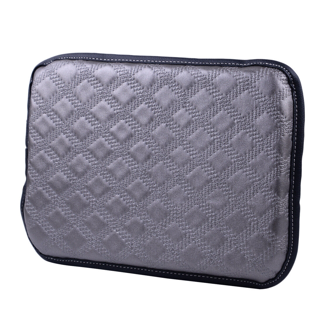 GRAY Car Armrest Cover Auto Center Console Box Cushion PU Leather Pad 30*21cm Li
