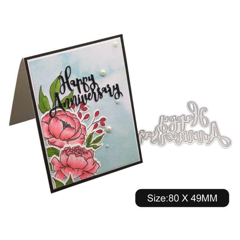 Happy Anniversary Metal Cutting Dies Stencil DIY Scrapbooking Album Paper Card