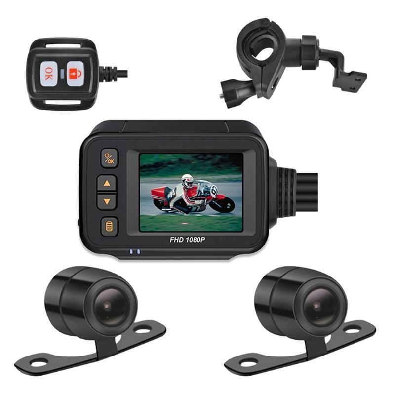Motorcycle Dash Cam Kit Front & Rear Lens Loop Recording Night Vision Waterproof