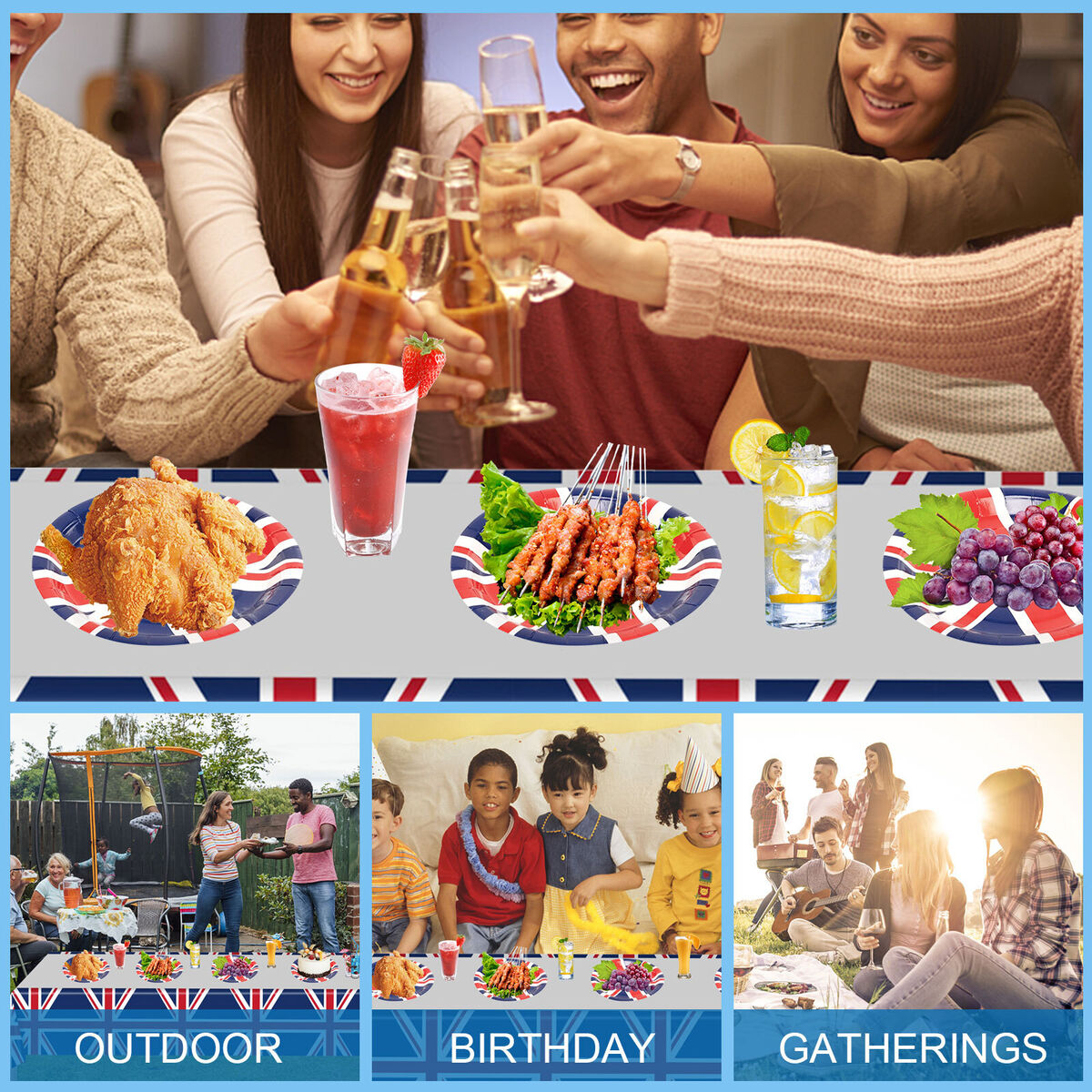 UK British Flag Party Supplies - Great Britain Union Jack Tablecloth 1 Pack