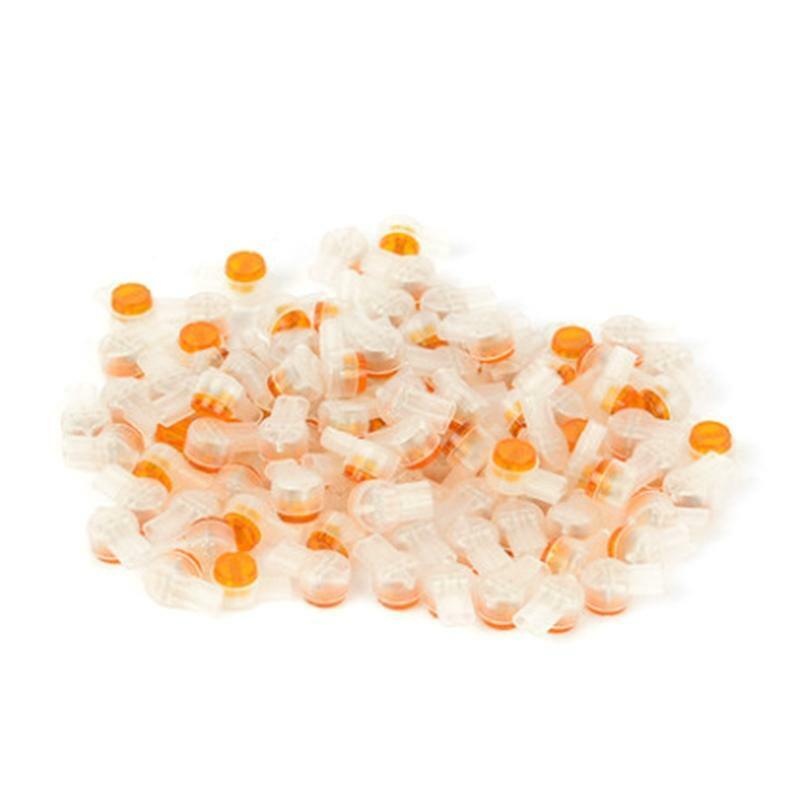 100-Pack 2 Port Crimp Connection Terminals Waterproof Orange Clear K2 Connector