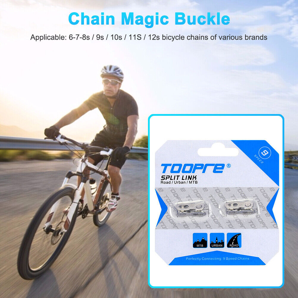 TOOPRE 2 Pairs Bicycle Chain Link Connector MTB Bike Master Links (9S)