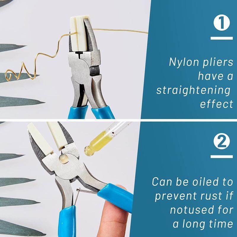 5Pieces Step Mandrel Nylon Tip Chain Nose Plier Round Bead Working Metal Jewelry