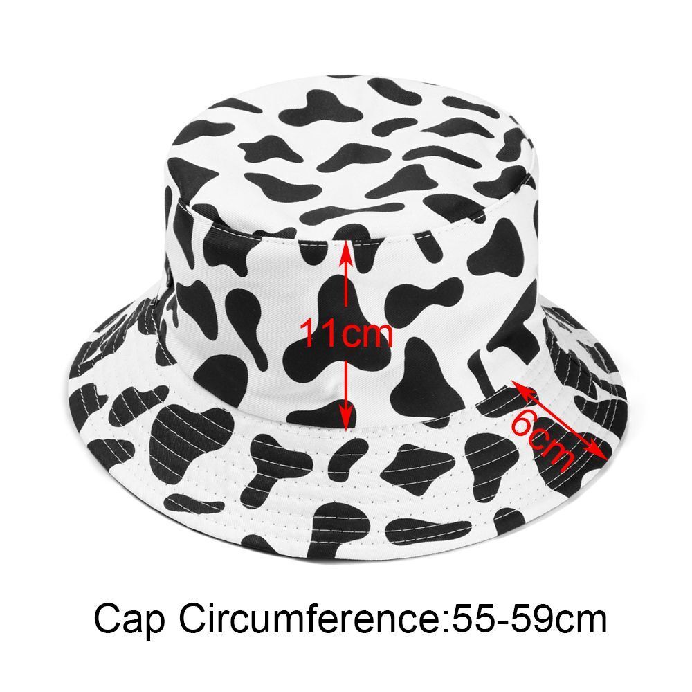 Sun Festival Cow Print Pattern Bucket Hat Summer Hats Fisherman's Caps Cotton