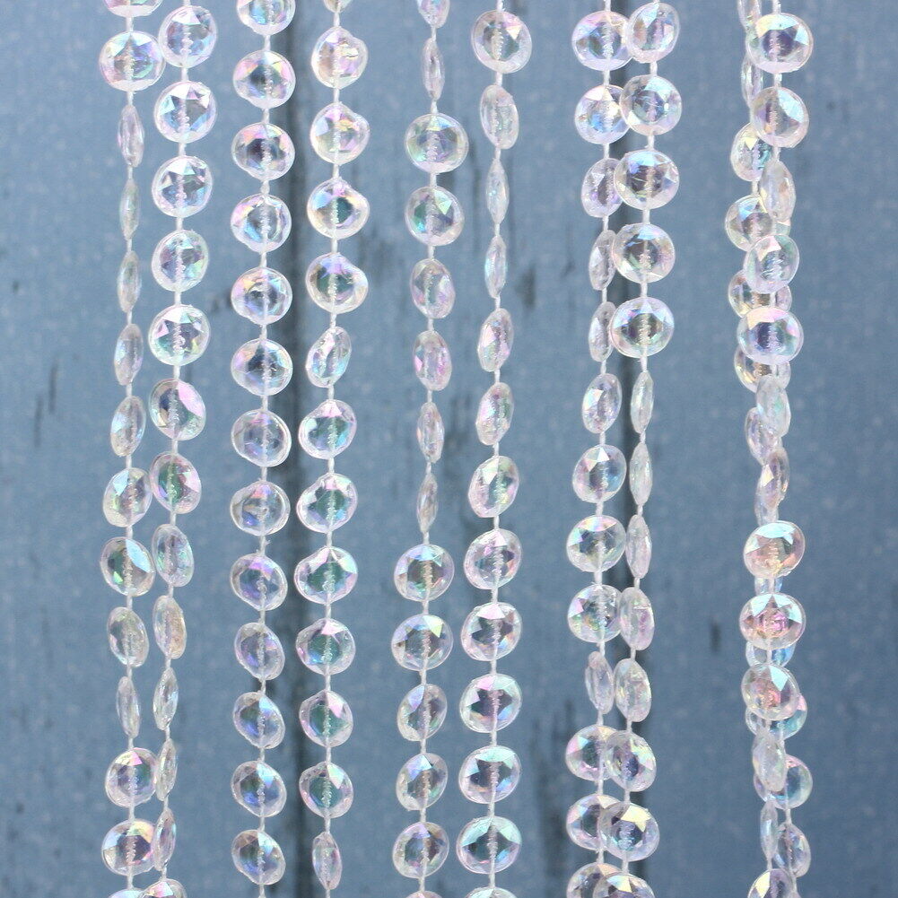 99FT Garland Diamond Acrylic Crystal Bead Curtain Wedding DIY Party Decor