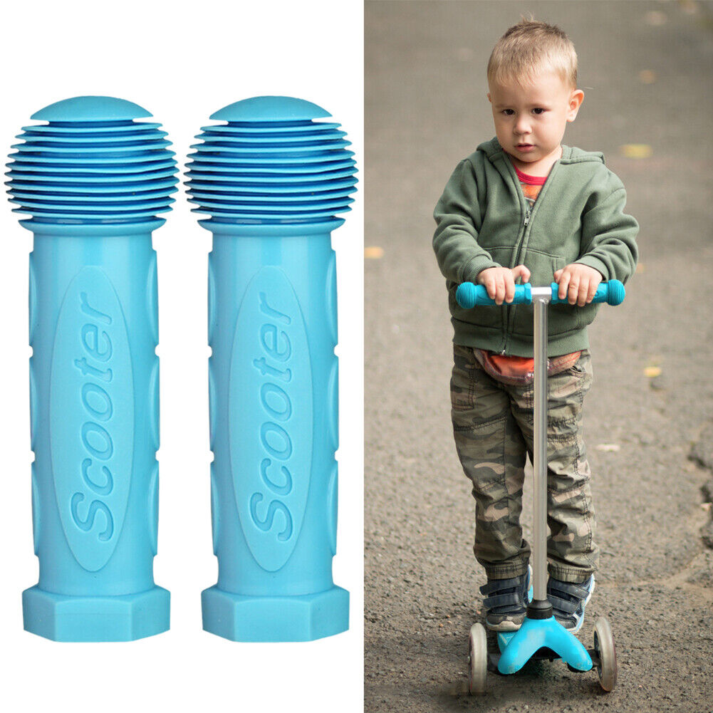 MTB Bike Handlebar Grips Cover Rubber Kid Tricycle Scooter Grip (Blue)