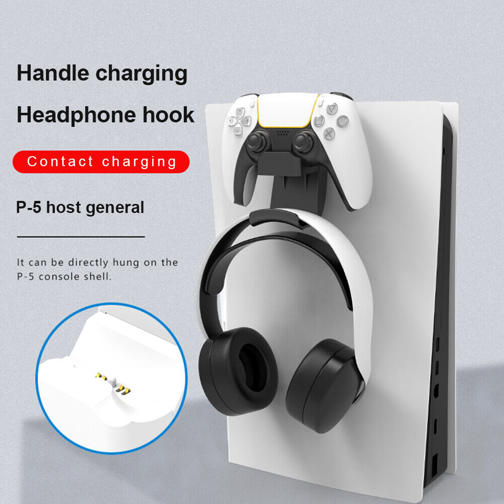 For PS5 Game Controller Charging Dock Hanging Dual Charger Stand (Black)