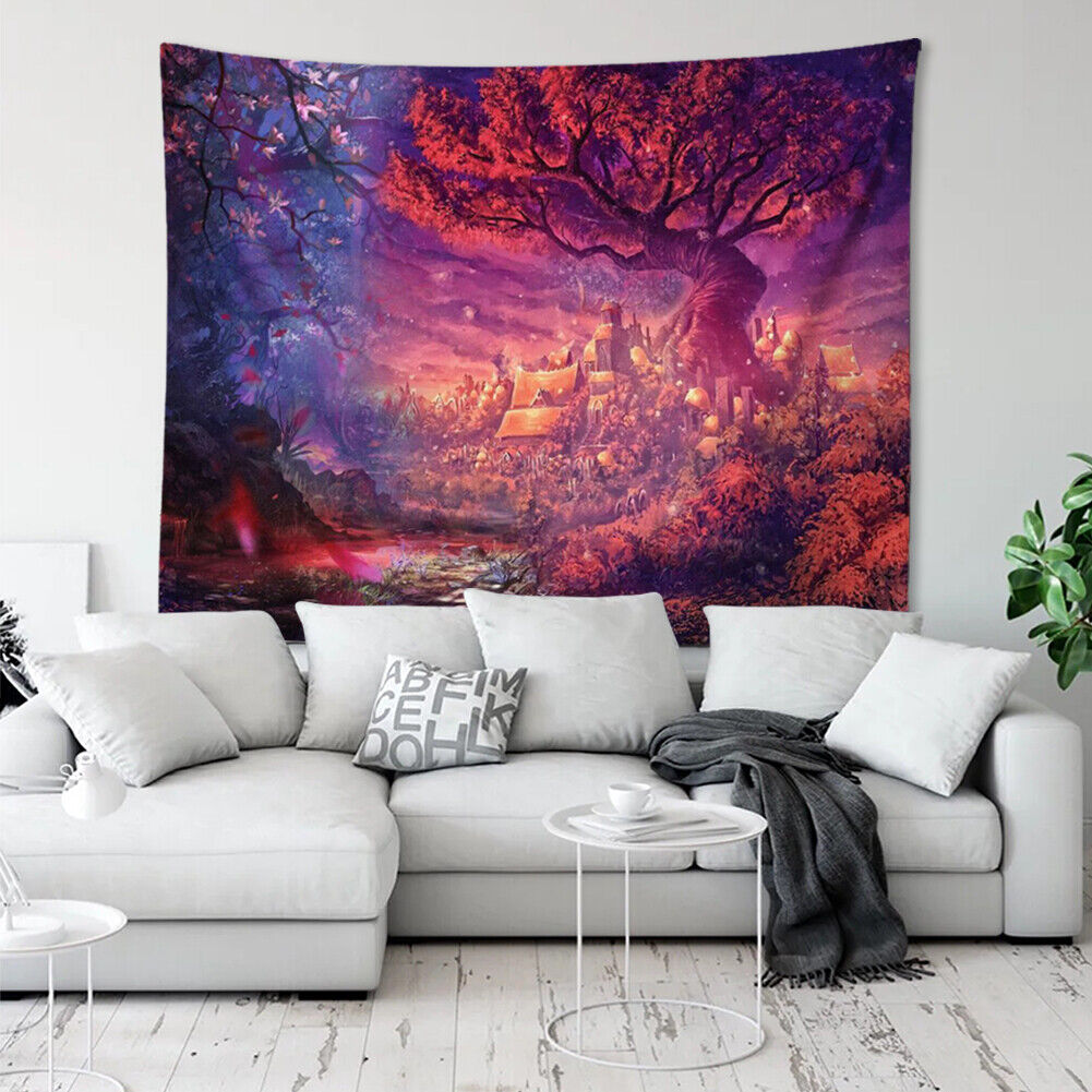 Dream World Hanging Tapestry Wall Art Dorm Carpet Bedspread Throw Covers
