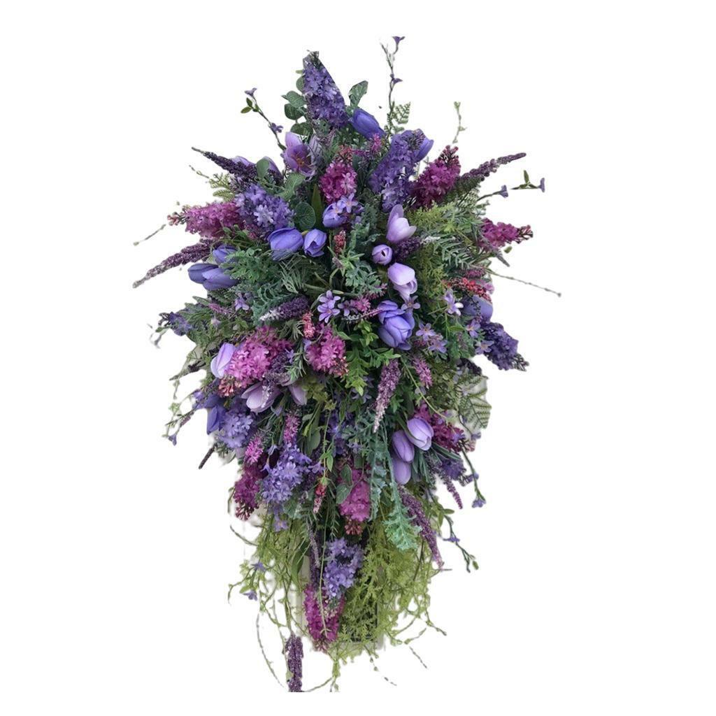 2PCS  Garland Flower Teardrop Wreath Front  Decoration