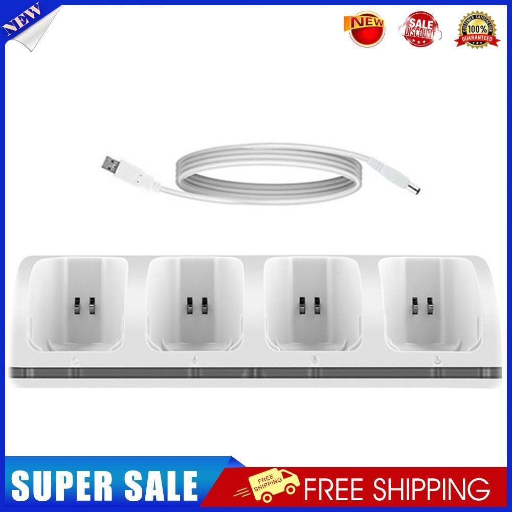 4 Port Charger Stand Dock Station for WII Game Console (White No Battery)