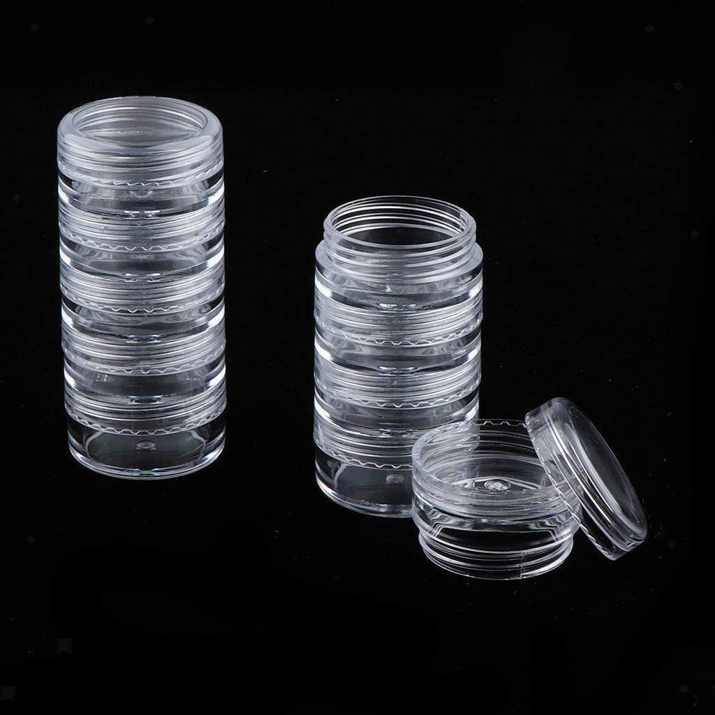 25 Jars Empty Pots Bottles Nail Art Jewelry Glitters Powder Case Container