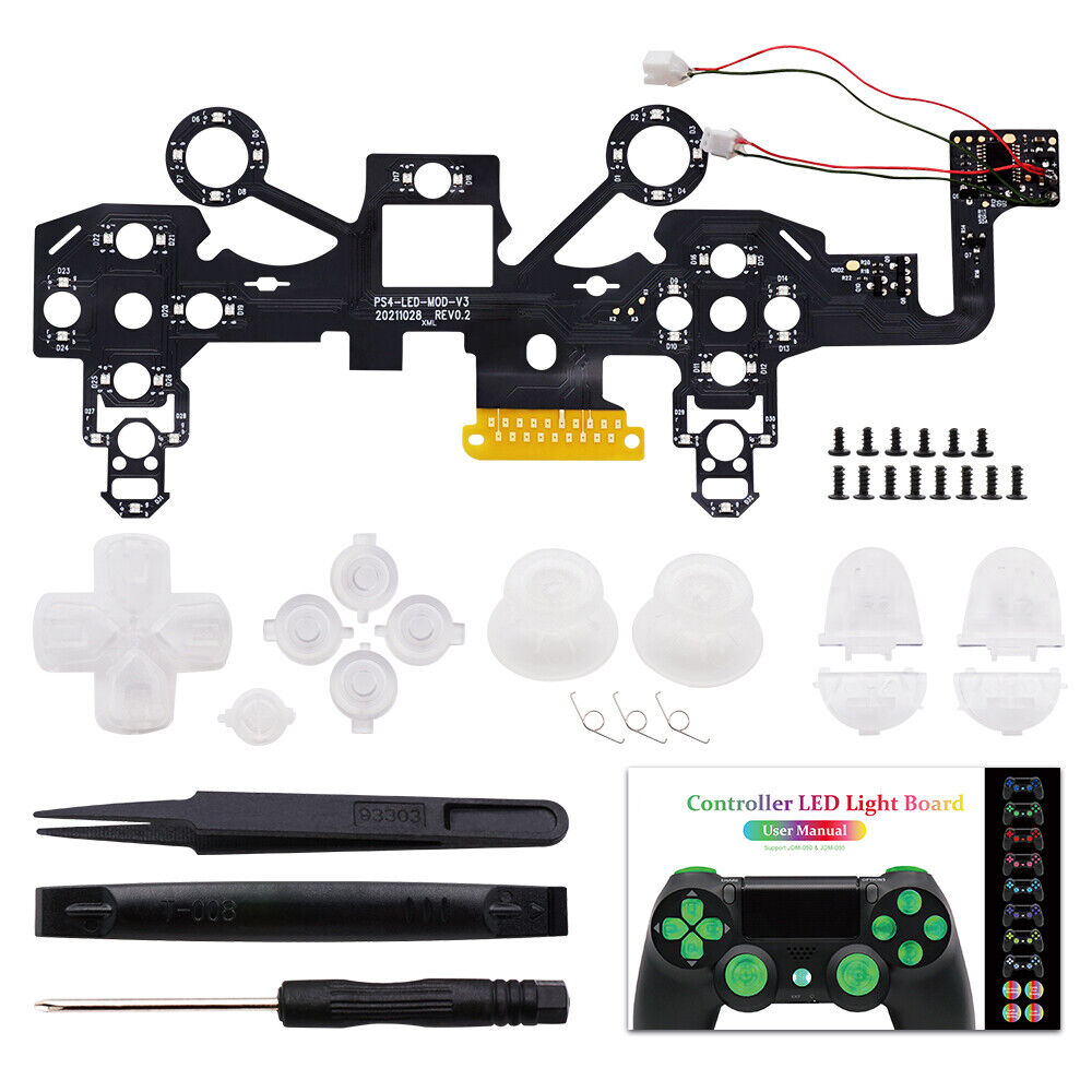DIY Wireless Gamepad Game Controller Light Board LED Repair Set for PS4