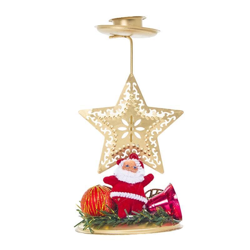 Christmas Wrought Iron Candlestick Candle Holder for Christmas Ornaments