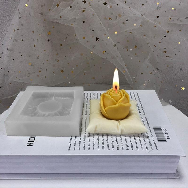 DIY Silicone Candle Holder Mold Handmade Pillow Candlestick Mold for Diy Crafts