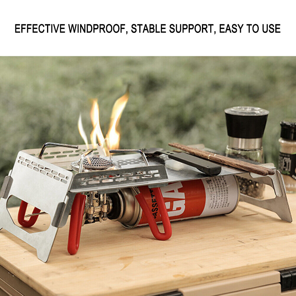 Portable Camping Picnic BBQ Table Heat Insulation Gas Stove Folding Desk