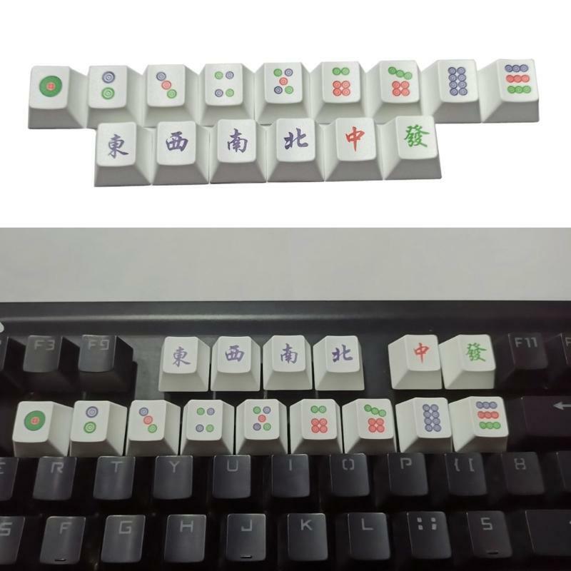 15Pcs PBT OEM Mahjong Keycap Dye Sublimation Keycap Mechanics Keyboard Key Caps