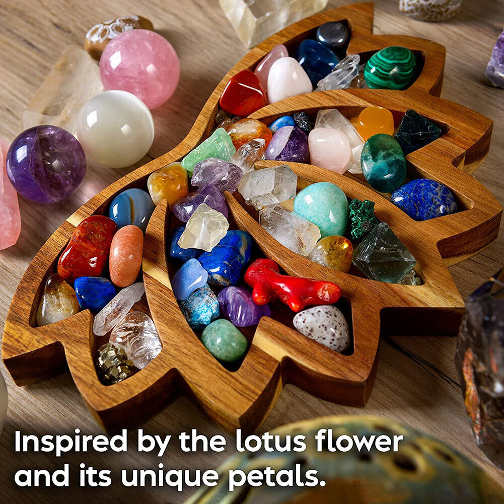 Crystal Display Holder Lotus Shaped Healing Stones Tray Desktop Organizers