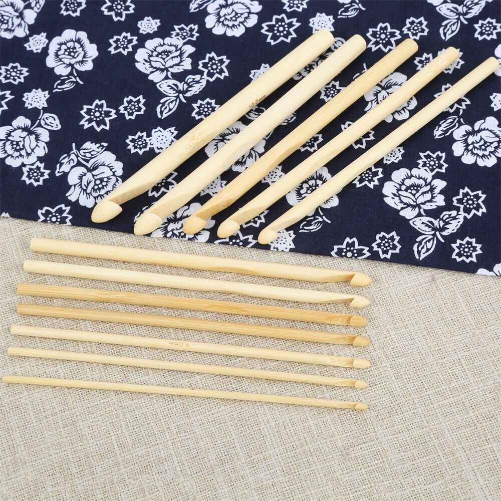 3-10mm Bamboo Crochet Hooks Sweater Bag Decoration Knitting Handmade Tools 12pcs