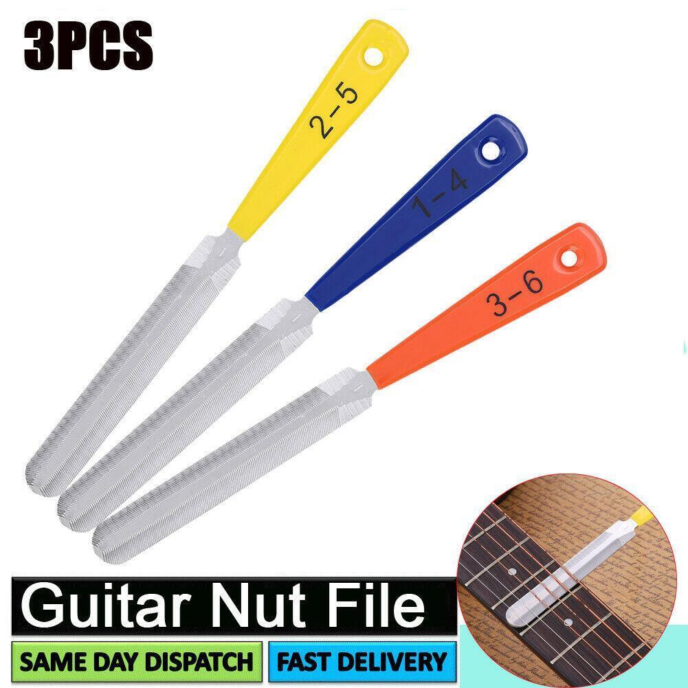 3x Guitar Nut Files Crowning Slot Luthier Repair Tool for String Instrument