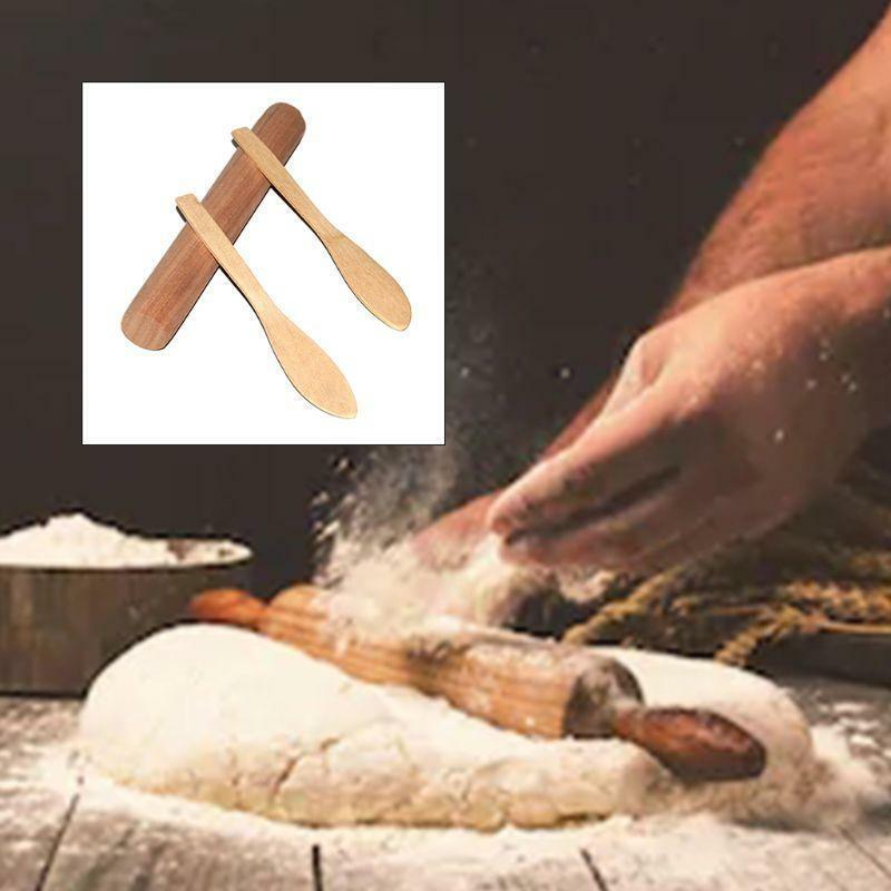 3 Pcs Natural Wooden Rolling Pin with Spoon Essential Utensil Baking Equipment