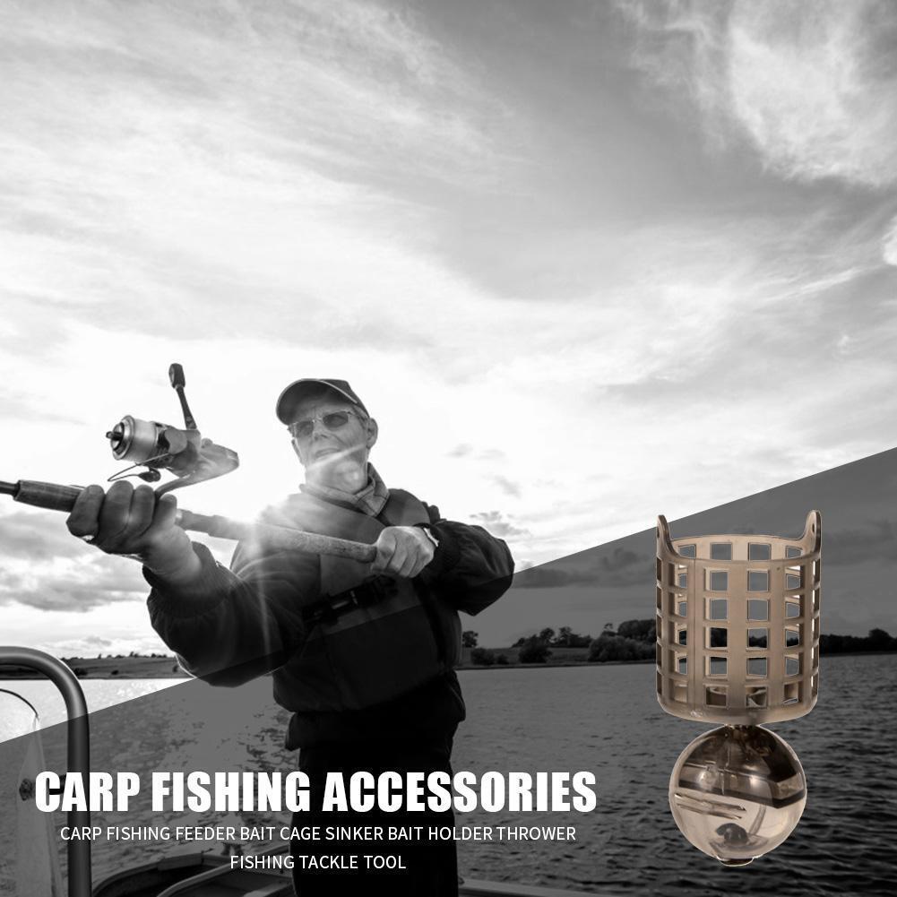 Fishing Bait Cage Connector Sinker Feeder Bait Holder Fishing Tackle (L)