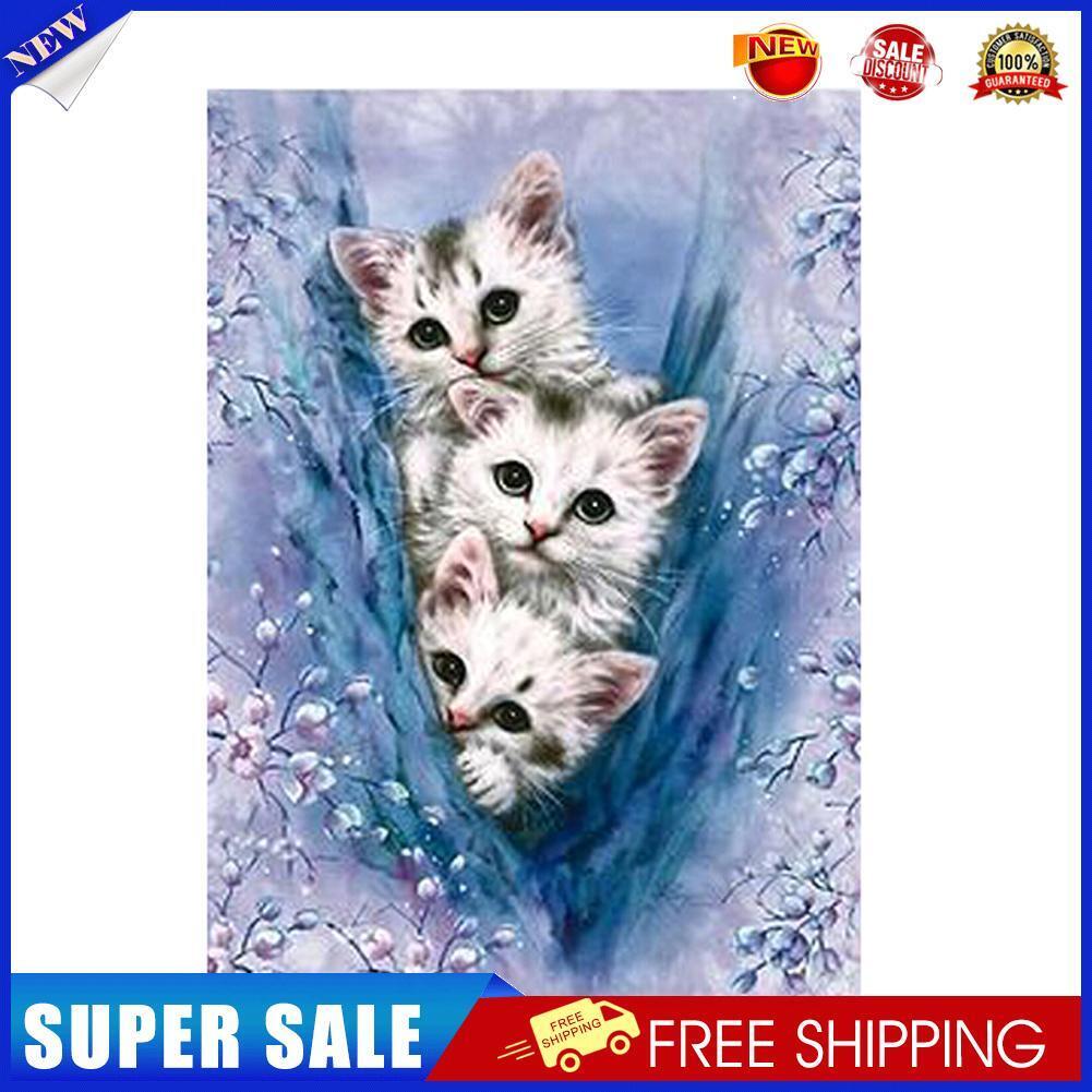 Three Cats 5D DIY Diamond Painting Cross Stitch Embroidery Home Decor Craft
