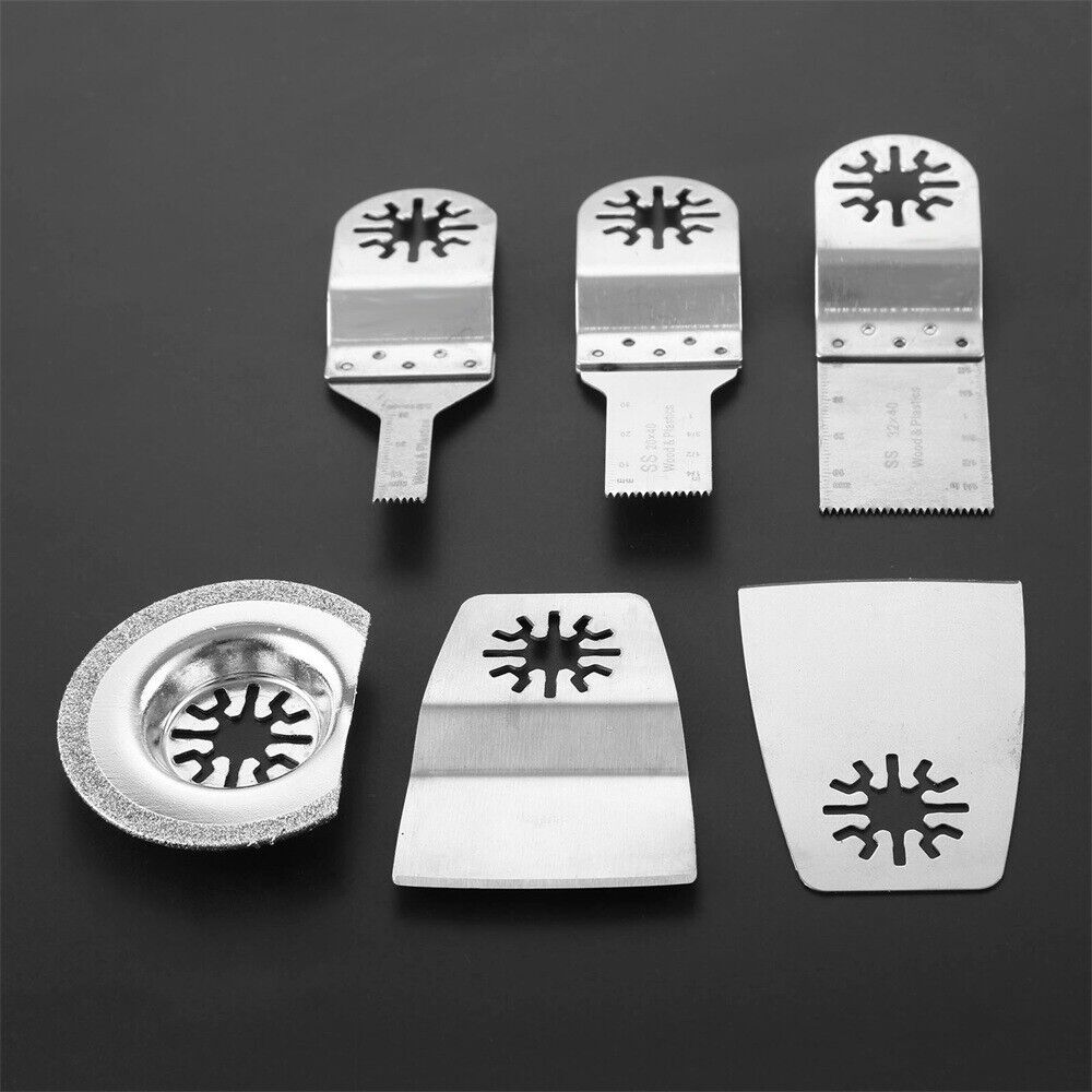 6x Oscillating Tool Saw Blades Scraper Cutter Concrete Stone Wood Grinding Tool
