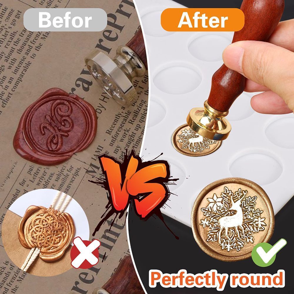 Casting Scrapbooking Silicone Mat 24-Cavity Wax Sealing Mat for Wax Seal Stamp