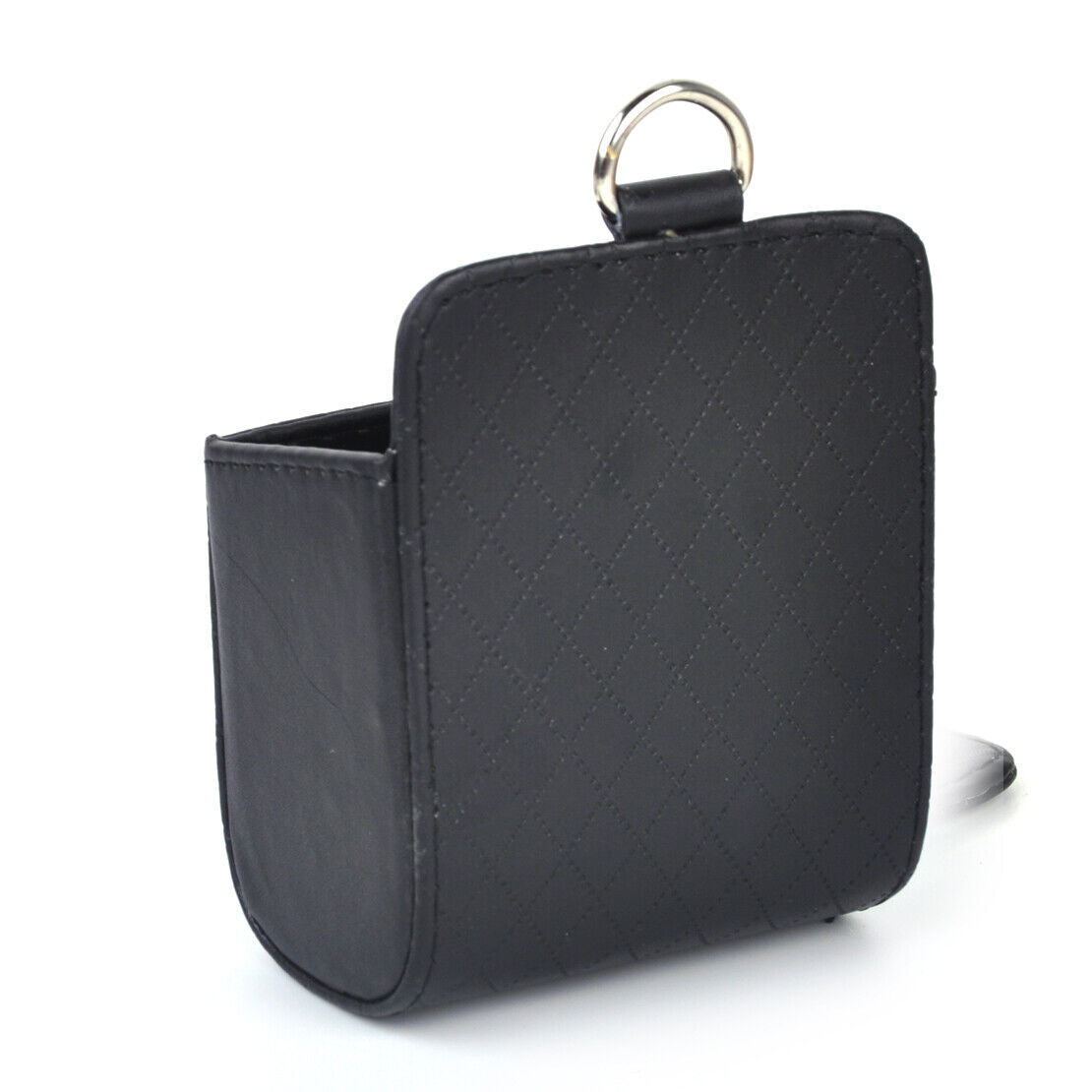 Car Accessory Black PU Leather Box Organizer Phone Pocket Storage Bag Holder Li