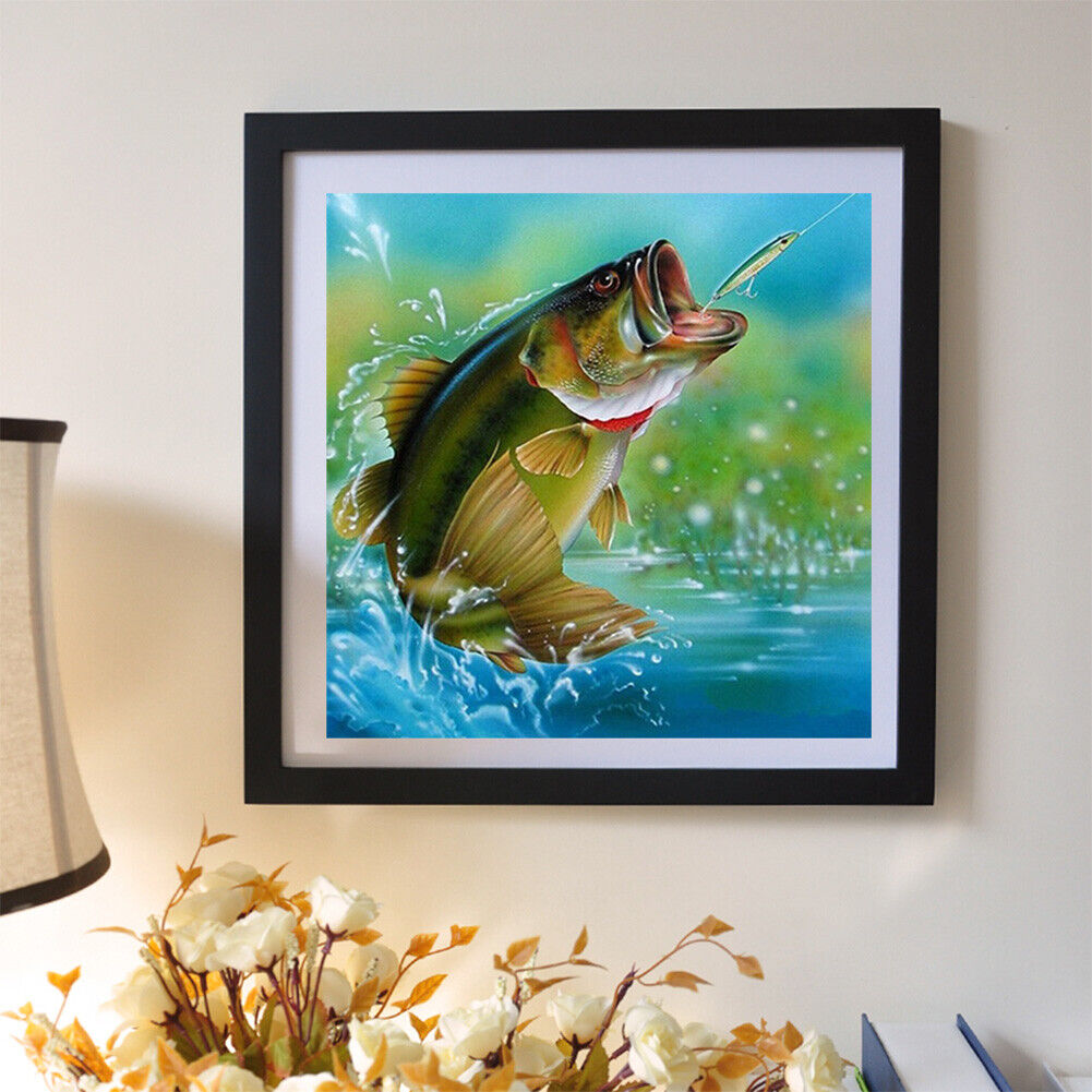 Fishing 5D Diamond Painting Embroidery DIY Craft Cross Stitch Home Decor