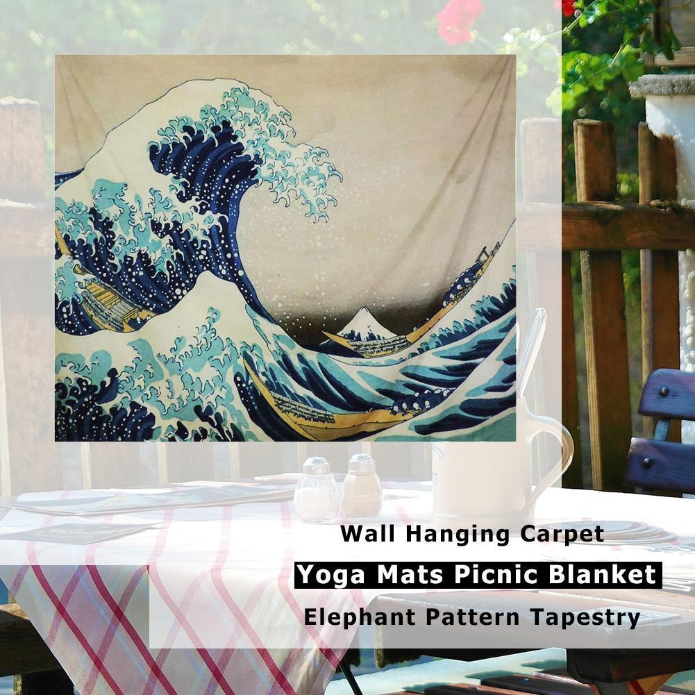 Wall Hanging Carpet Wave Pattern Tapestry Yoga Beach Mat Home Tablecloth