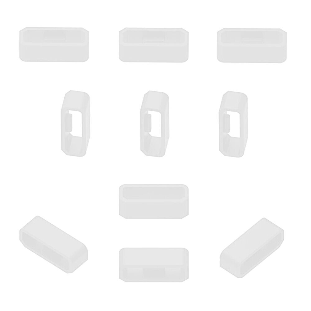 10x Silicone Band Keeper Loop for Garmin Fenix 6S Pro 6S 5S Plus 5S (White)