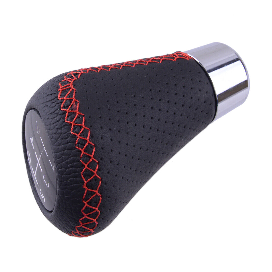 Universal 5 Speed Black Leather Manual Car Gear Shift Knob Shifter Lever Durable