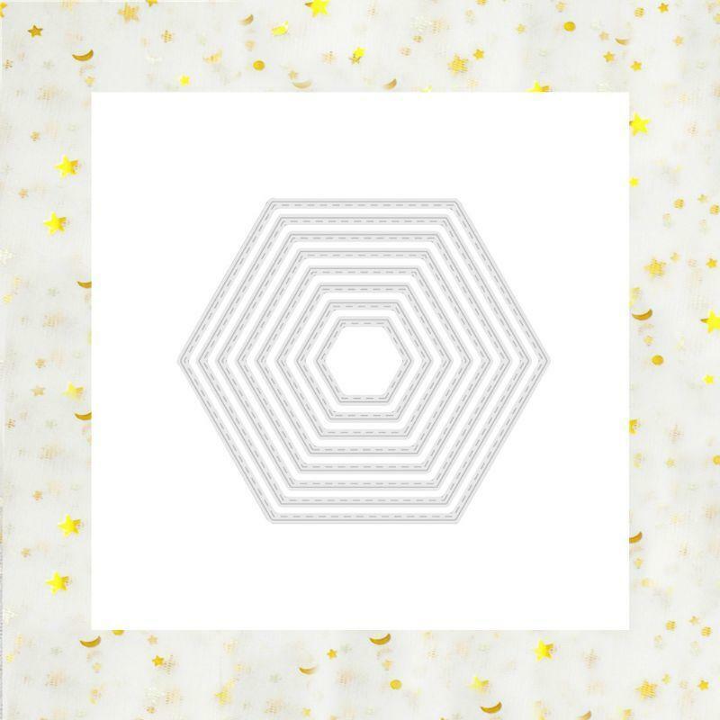 Hexagon Dies Craft Die Metal Cutting Dies Cut DIY Paper Card Making Scrapbooking