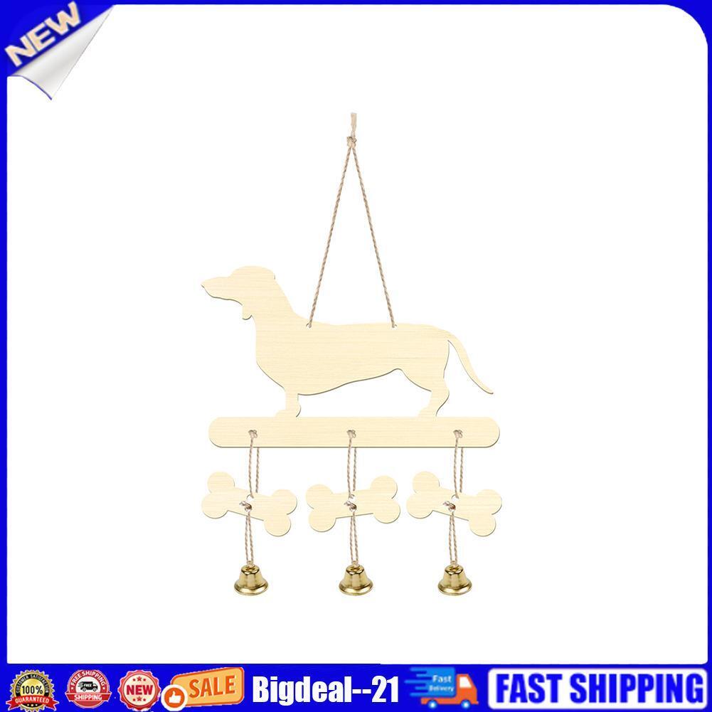 Wooden Dachshund Wind Chimes Bells DIY Pendant Balcony Outdoor Home Decor