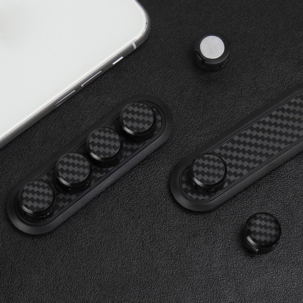 Magnetic Cable Organizer Carbon Fiber Look Desktop USB Cable Clip Winder
