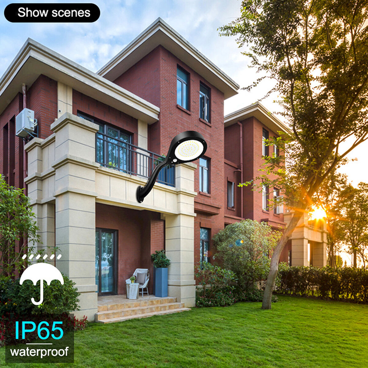 Outdoor Yard Solar Lights Lights PIR Motion Sensor Wall Lamp for Garden