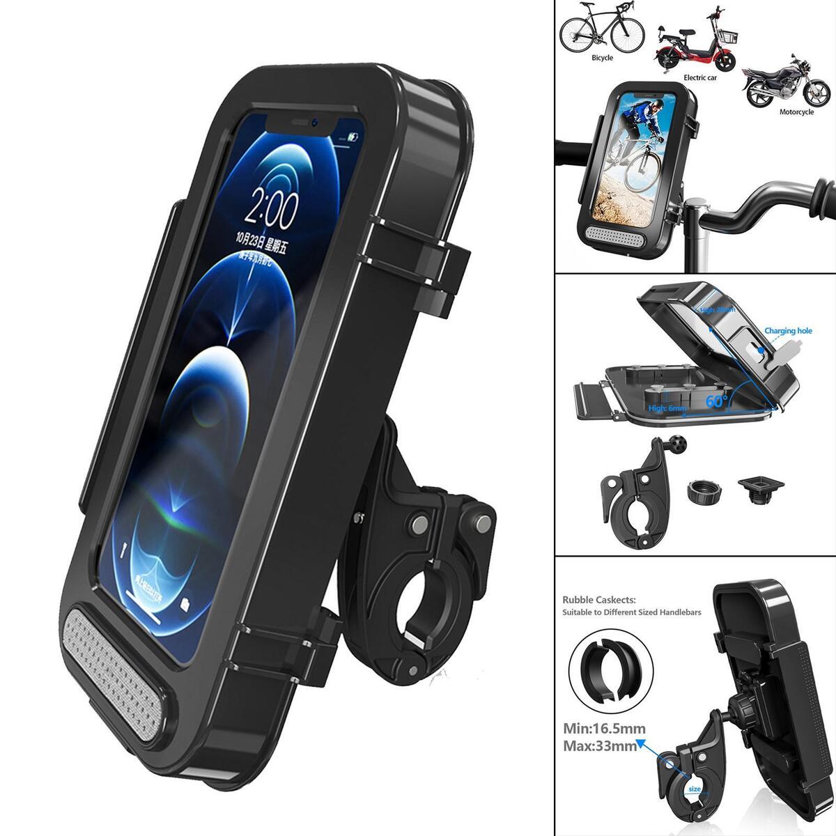 Shiwaki Waterproof Bicycle Motorcycle Handlebar Smart Phone Holder Case